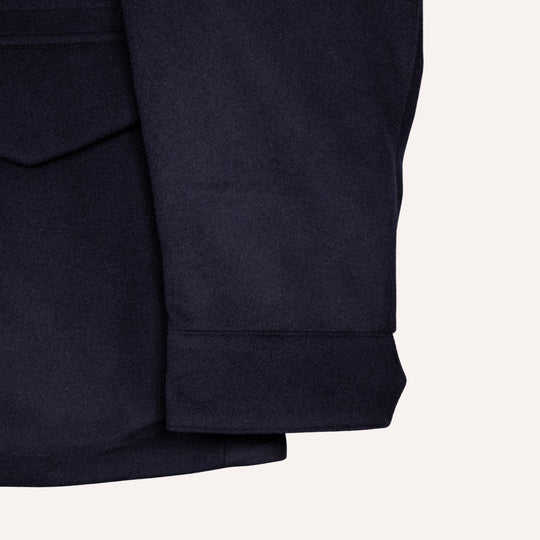 Navy Wool Padded Field Jacket