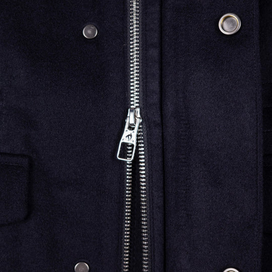 Navy Wool Padded Field Jacket