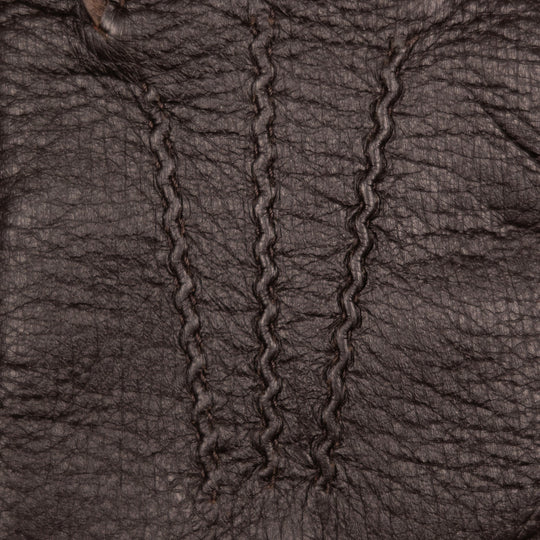 Dark Brown Deer Skin Cashmere Lined Gloves