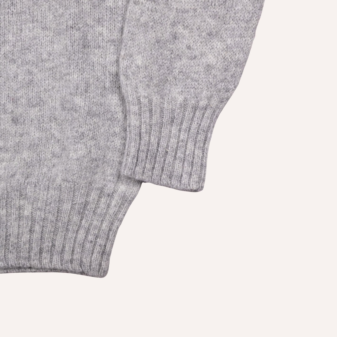 Silver Grey Lambswool 3 Button Sweater