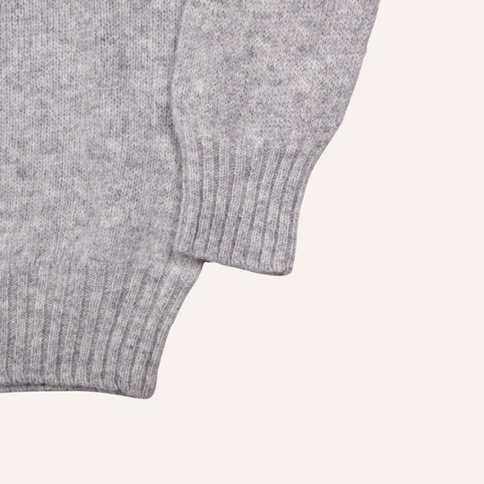 Silver Grey Lambswool 3 Button Sweater