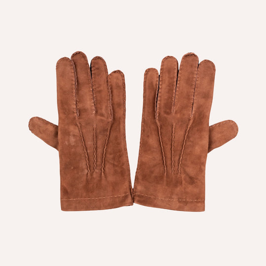 Mid Brown Suede Cashmere Lined Gloves