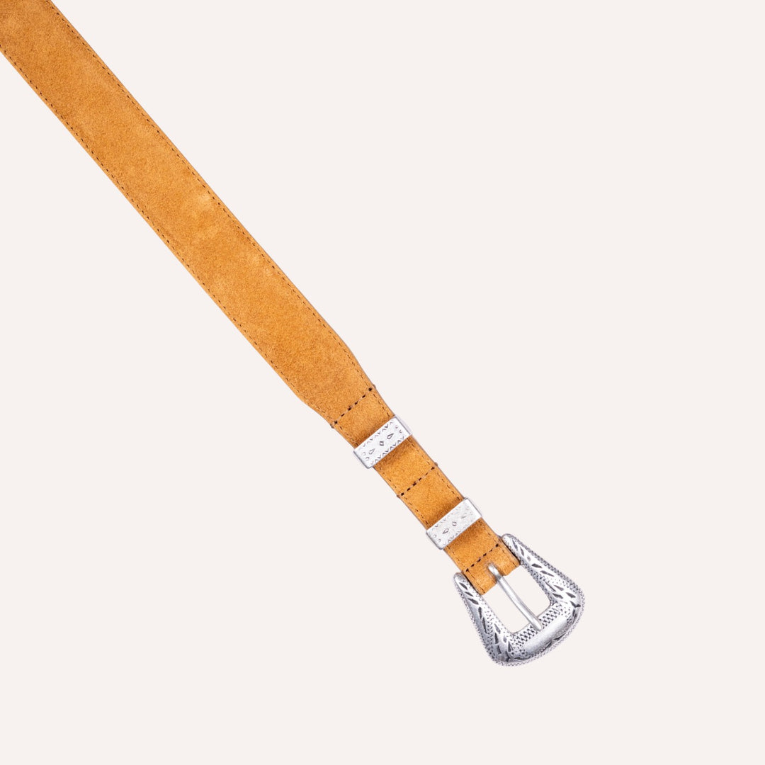 Caramel Brown Suede Western 30mm Belt