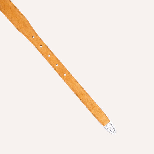 Caramel Brown Suede Western 30mm Belt