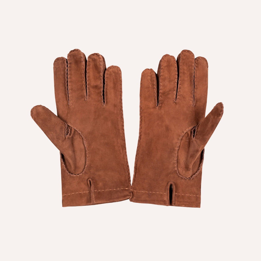 Mid Brown Suede Cashmere Lined Gloves