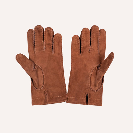 Mid Brown Suede Cashmere Lined Gloves