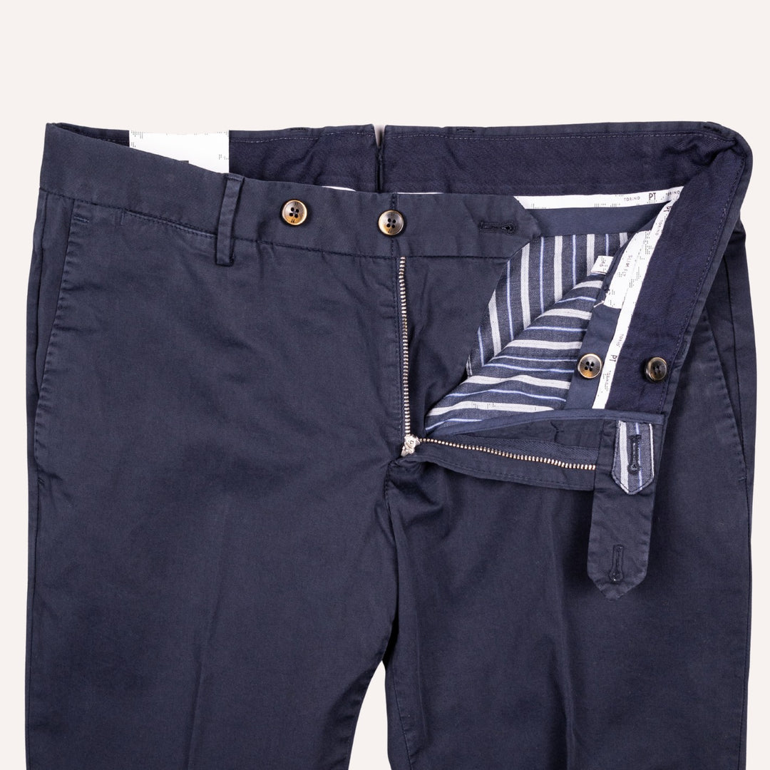 Washed Navy Cotton Chino