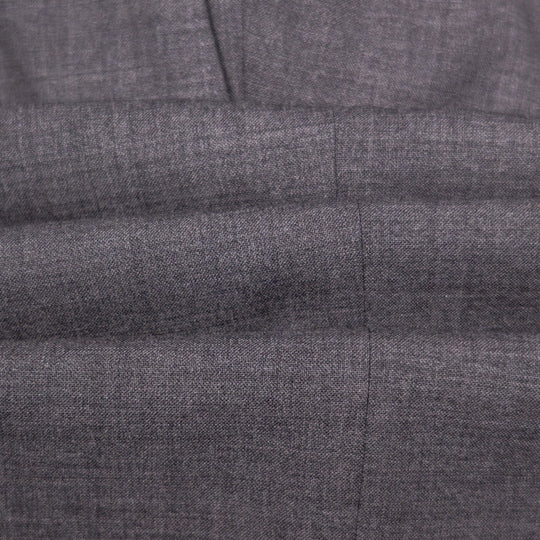 Grey Tropical Wool Pleated Slim Fit Trousers