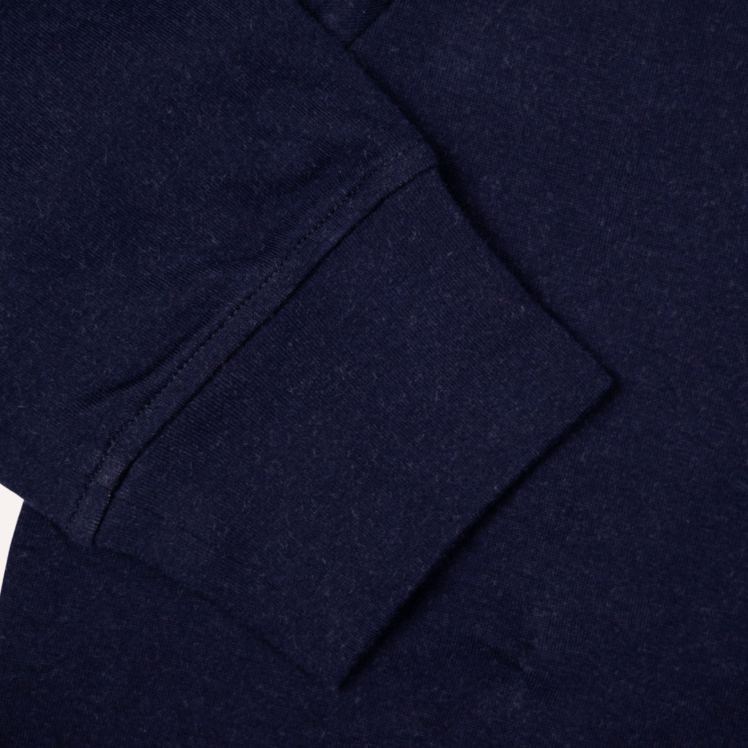 Navy Cotton Jersey Zip Hoodie