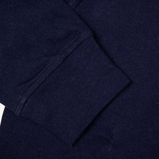 Navy Cotton Jersey Zip Hoodie