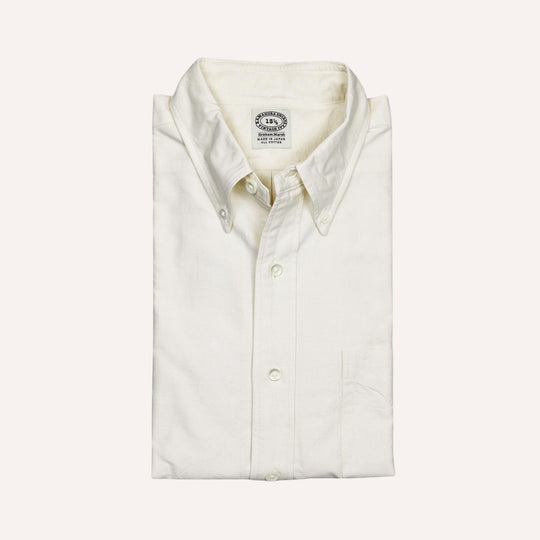 Ecru Washed Oxford Button Down Shirt
