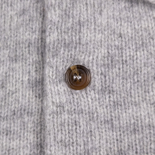 Silver Grey Lambswool 3 Button Sweater