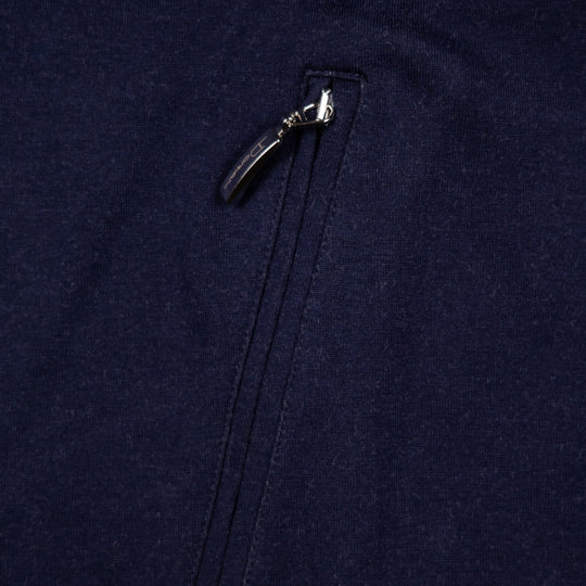 Navy Cotton Jersey Zip Hoodie