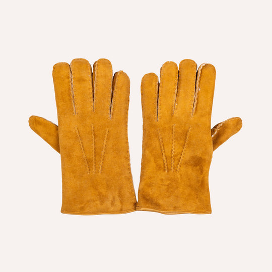Snuff Sueded Shearling Lined Gloves