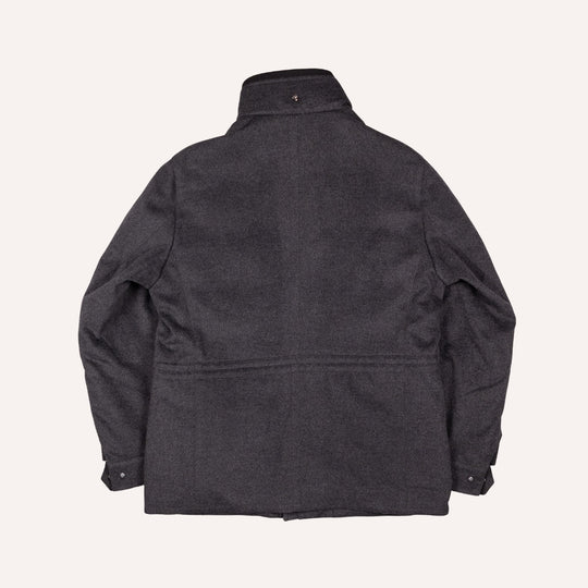 Charcoal Grey Wool Padded Field Jacket