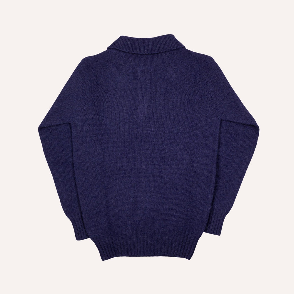 Navy Lambswool 3 Button Sweater