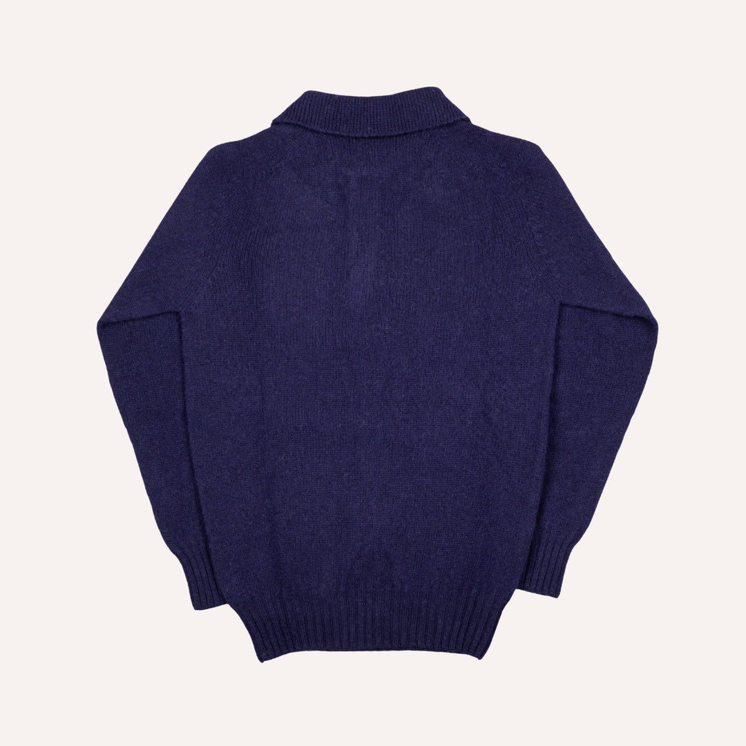 Navy Lambswool 3 Button Sweater