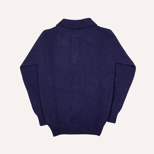Navy Lambswool 3 Button Sweater