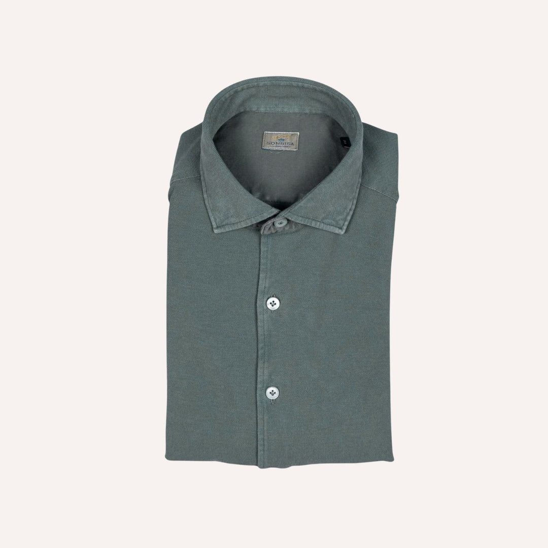Dark Jaded Green Cotton Jersey Shirt