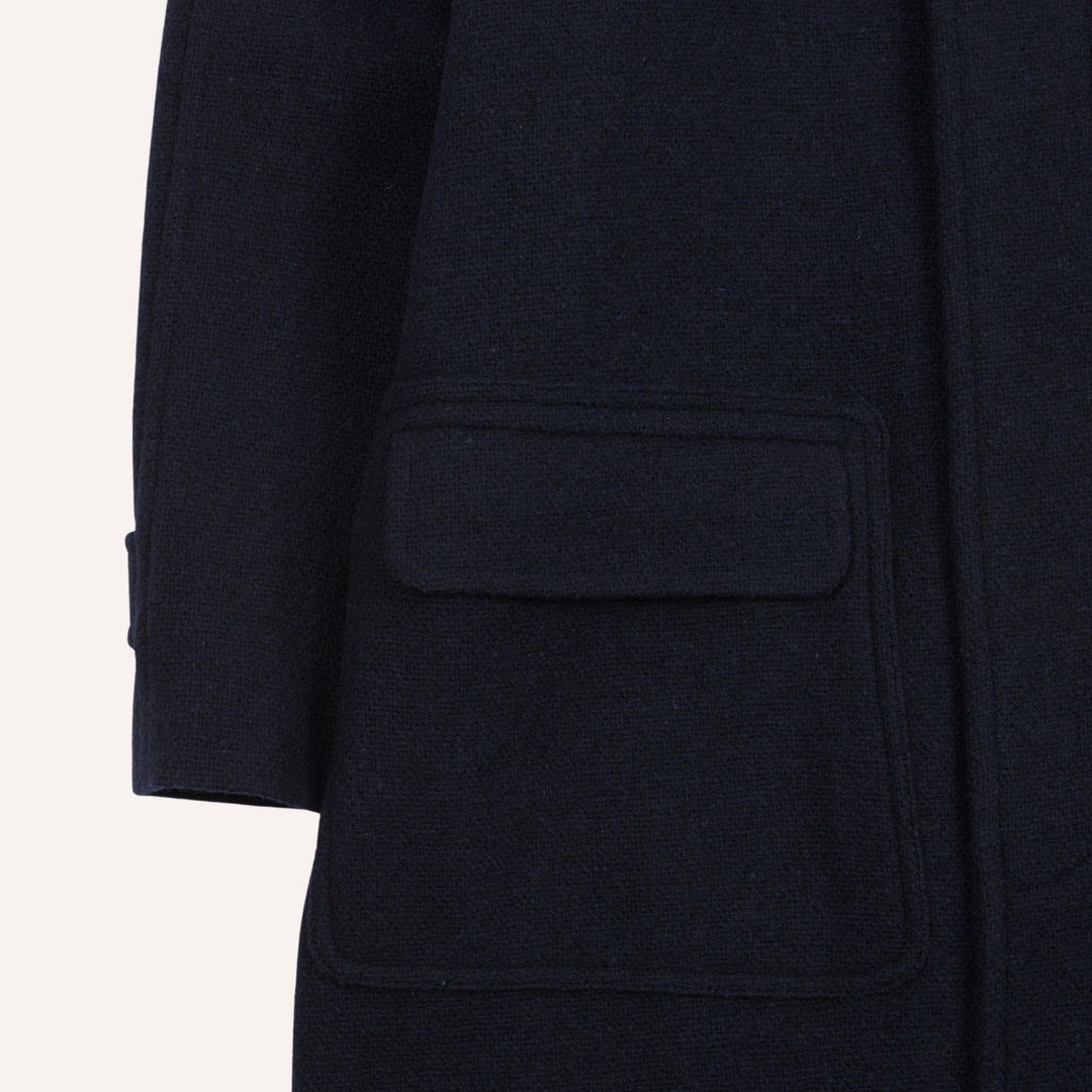 Navy Wool Raglan Coat