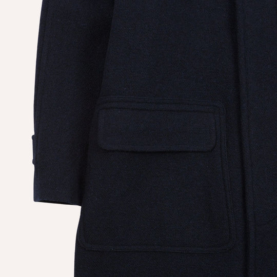 Navy Wool Raglan Coat