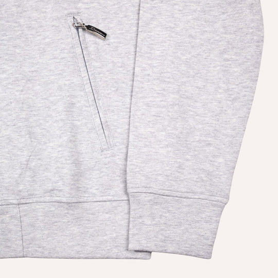 Grey Cotton Jersey Zip Hoodie