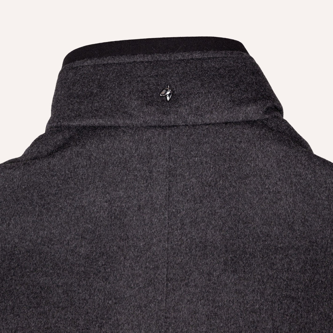 Charcoal Grey Wool Padded Field Jacket