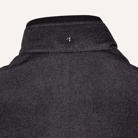 Charcoal Grey Wool Padded Field Jacket
