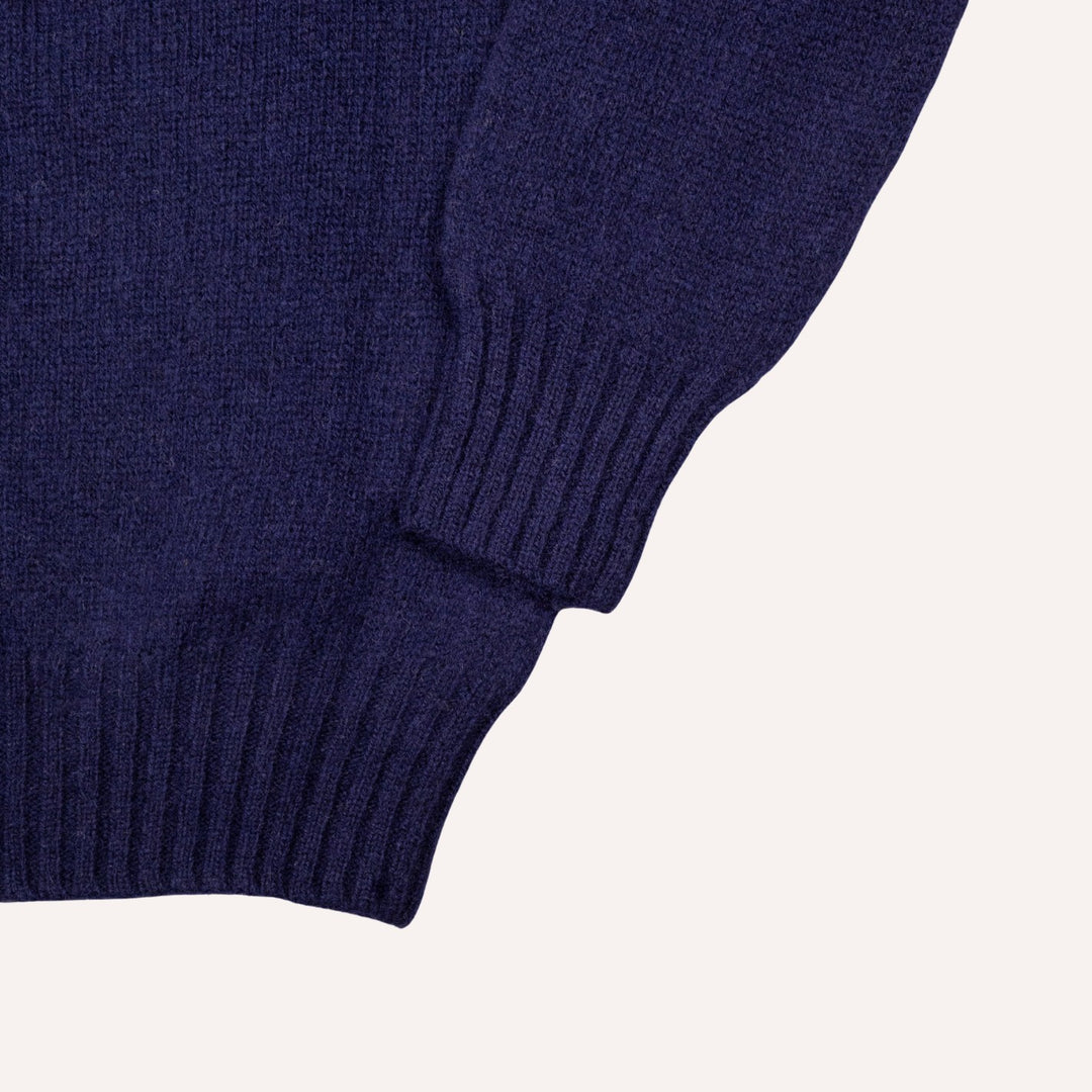 Navy Lambswool 3 Button Sweater