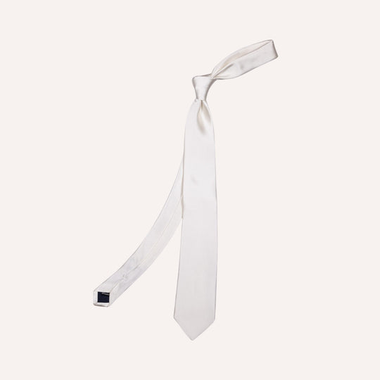 White Silk Funeral Tie