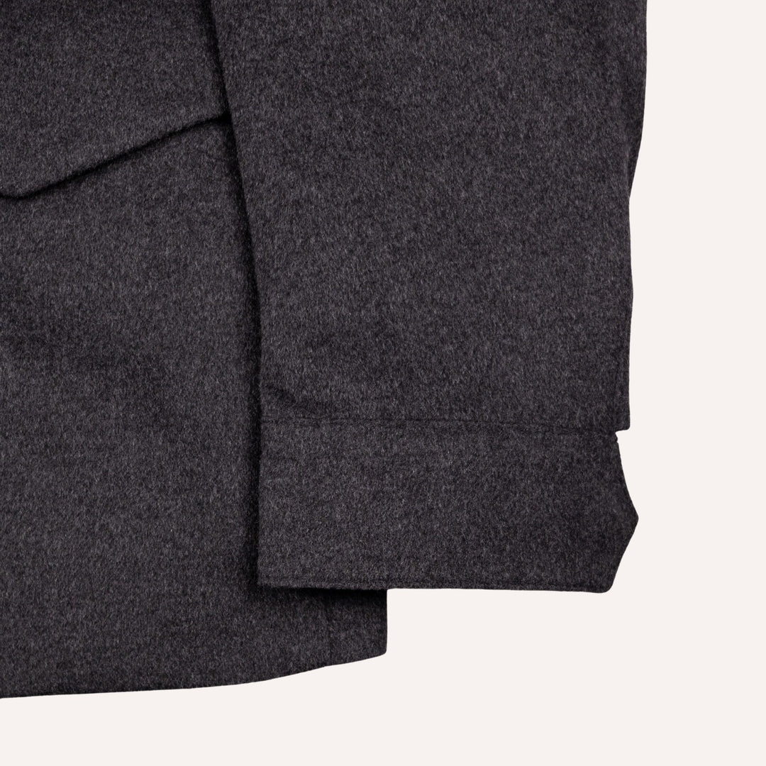 Charcoal Grey Wool Padded Field Jacket