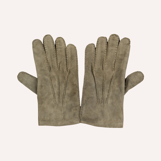 Olive Green Suede Cashmere Lined Gloves