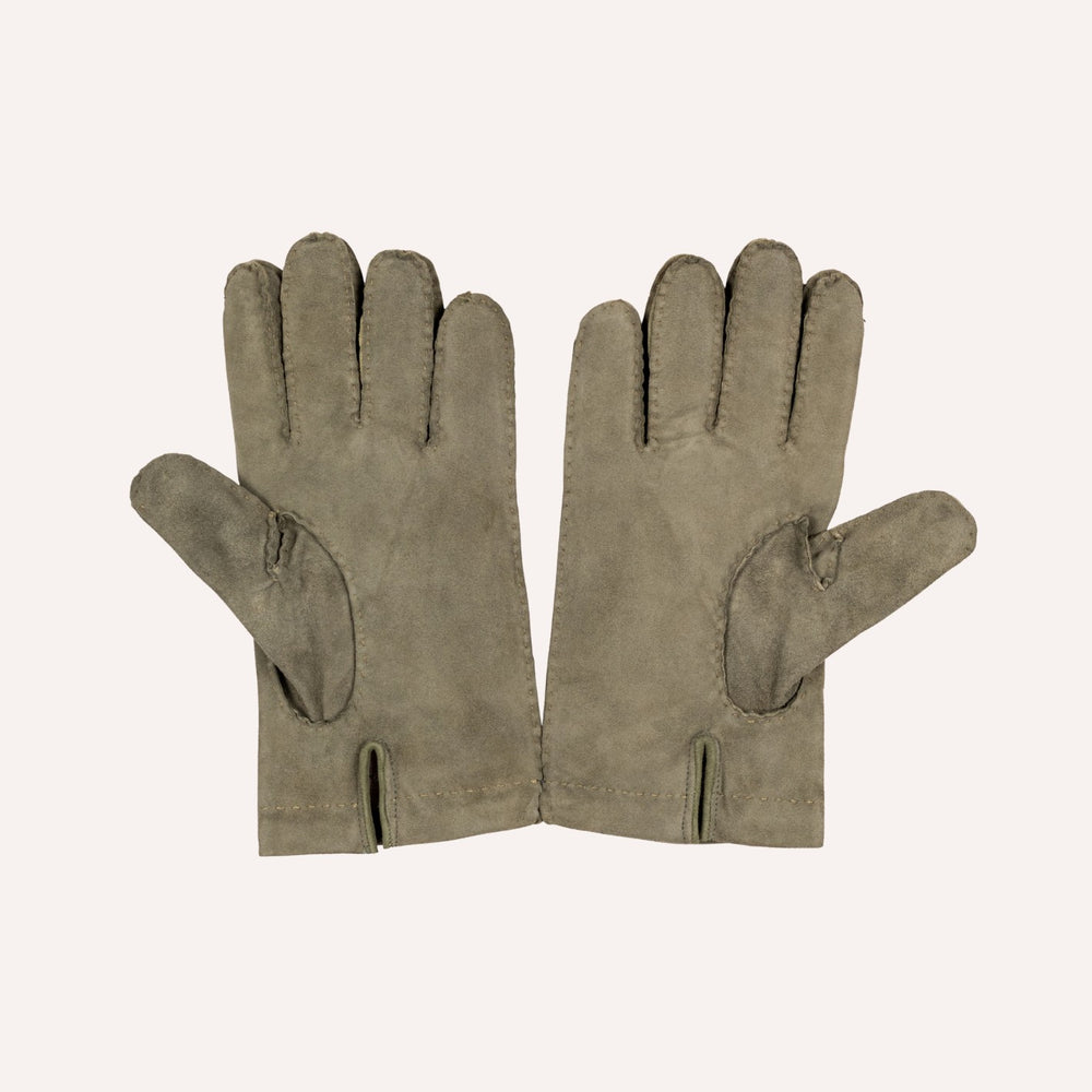 Olive Green Suede Cashmere Lined Gloves