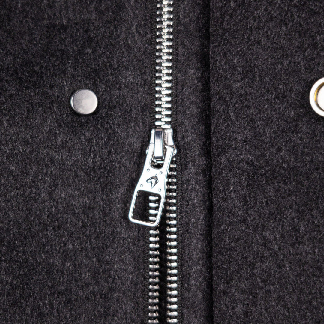 Charcoal Grey Wool Padded Field Jacket