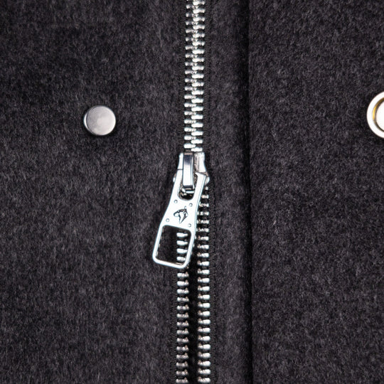 Charcoal Grey Wool Padded Field Jacket
