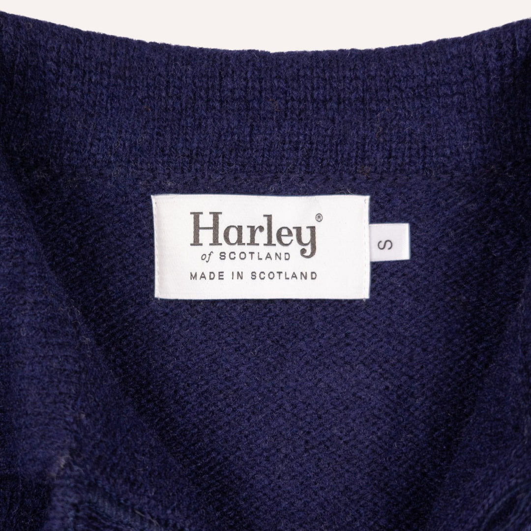 Navy Lambswool 3 Button Sweater
