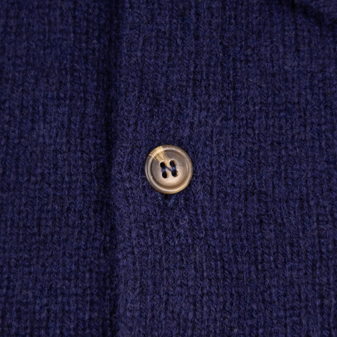 Navy Lambswool 3 Button Sweater