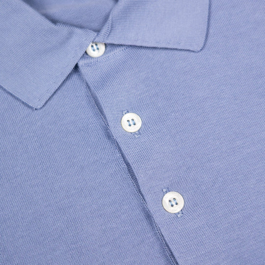 Sailor Blue Short Sleeve Knitted Polo Shirt