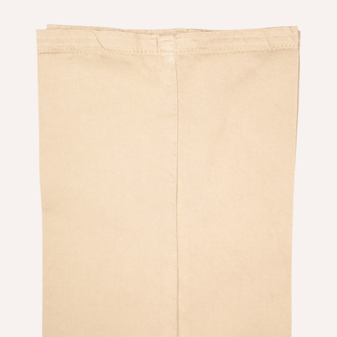 Beige Cotton Silk Slim Fit Chino Trouser