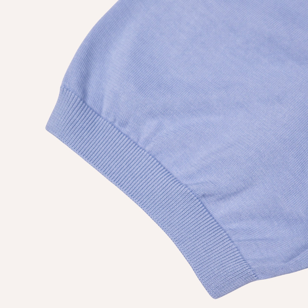 Sailor Blue Short Sleeve Knitted Polo Shirt