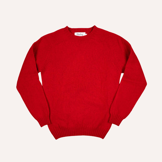 Cardinal Red Lambswool Crewneck Sweater
