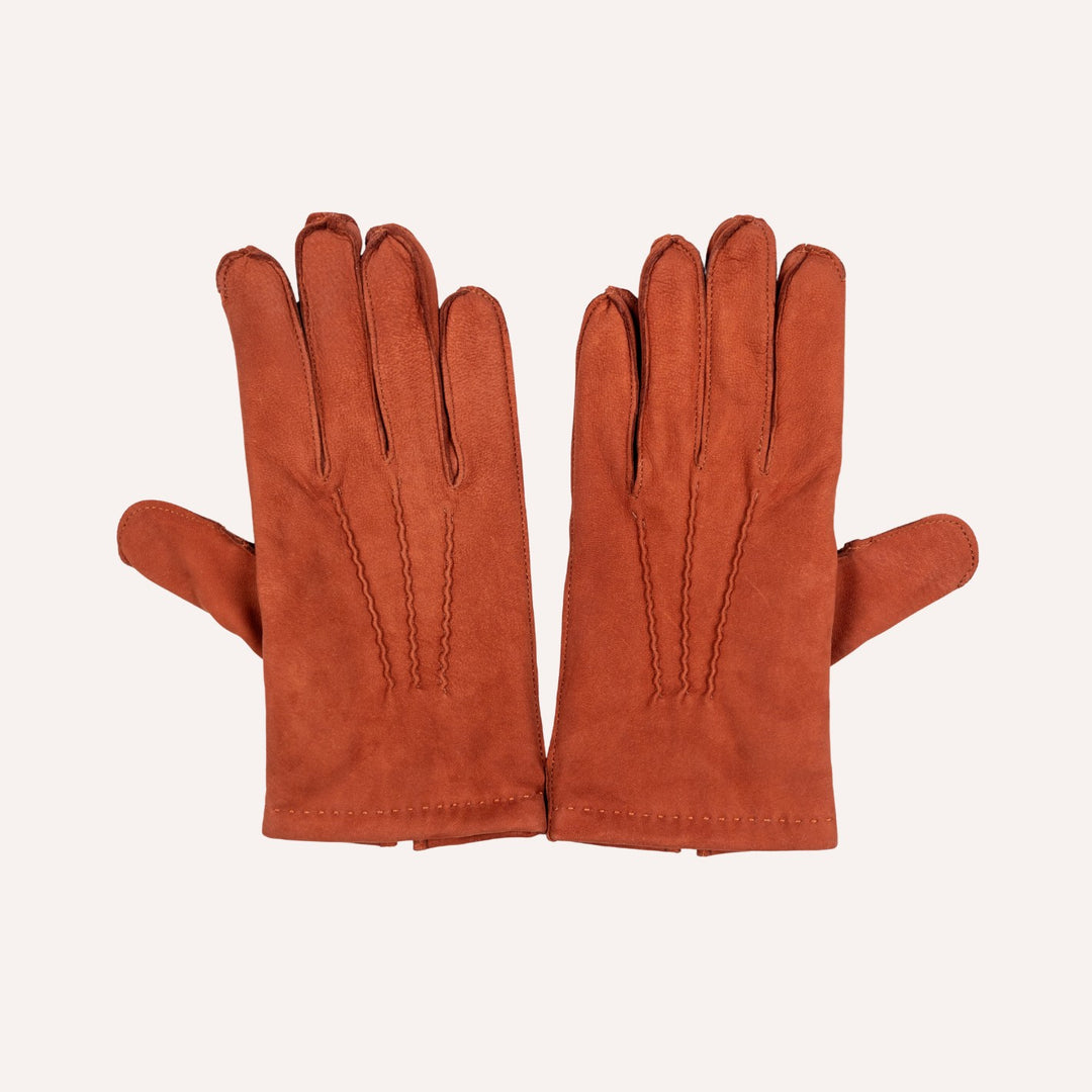 Brick Red Suede Cashmere Lined Gloves