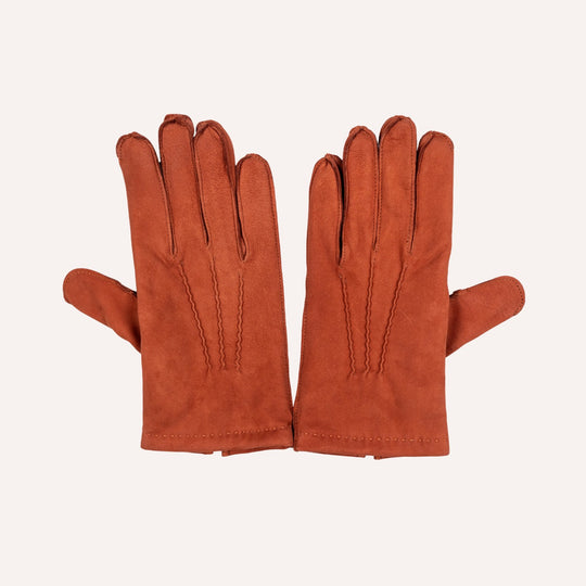 Brick Red Suede Cashmere Lined Gloves