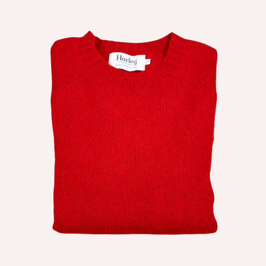 Cardinal Red Lambswool Crewneck Sweater