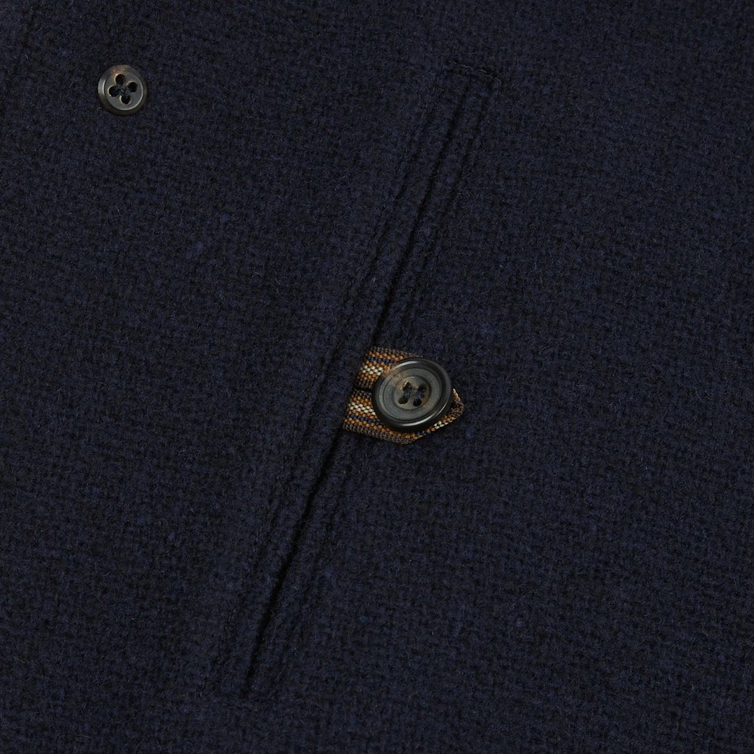 Navy Wool Raglan Coat