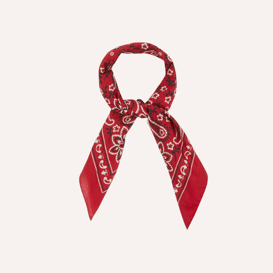 Red Paisley Print Cotton Bandana