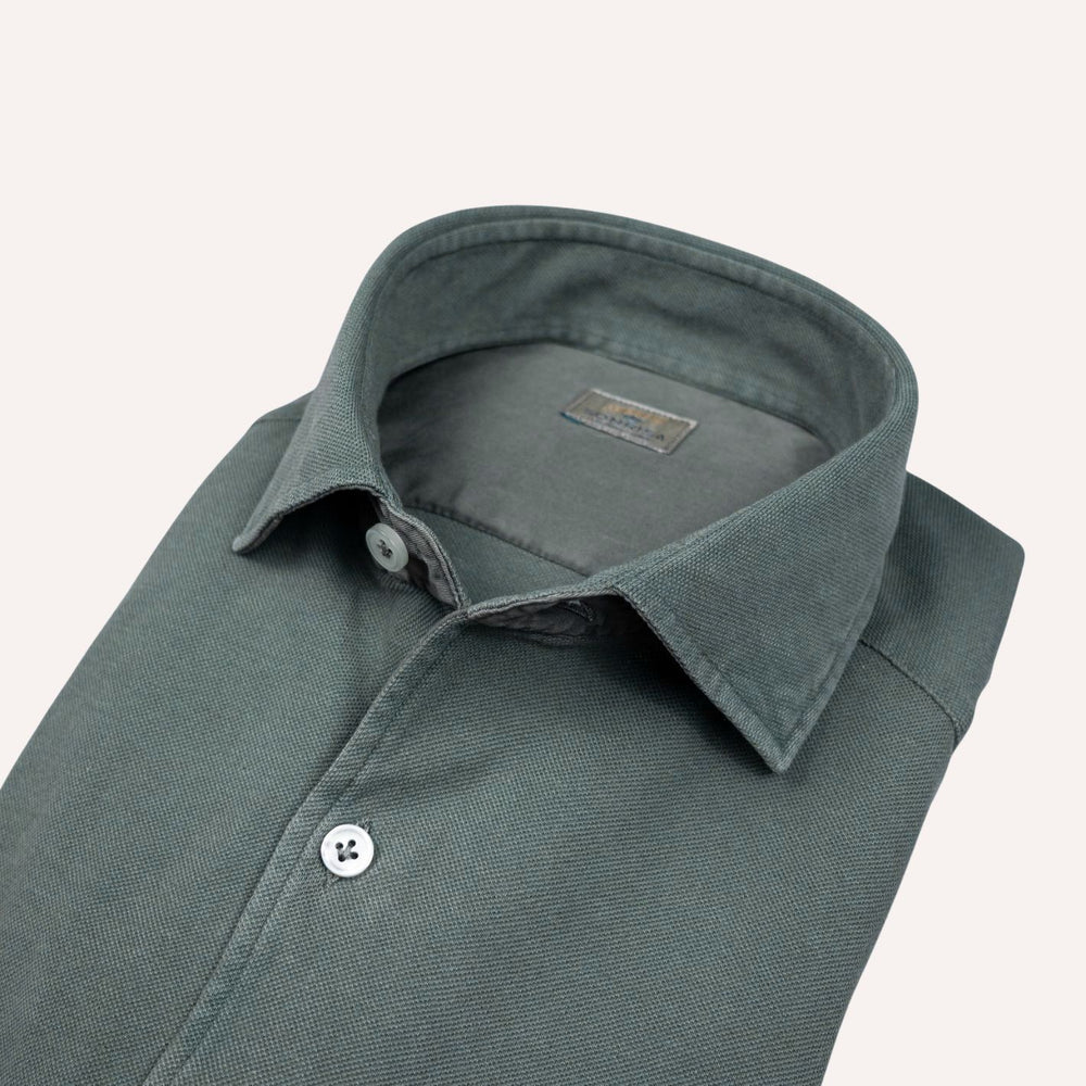 Dark Jaded Green Cotton Jersey Shirt