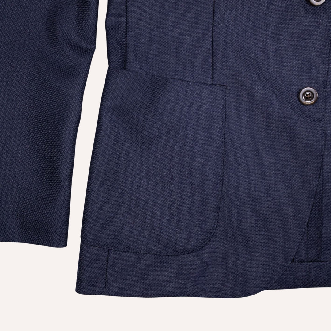Navy Wool Hopsack K-jacket Blazer