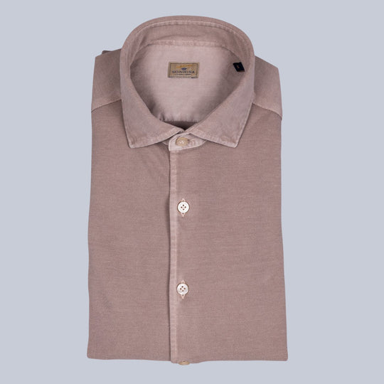 Cappuccino Taupe Cotton Jersey Shirt