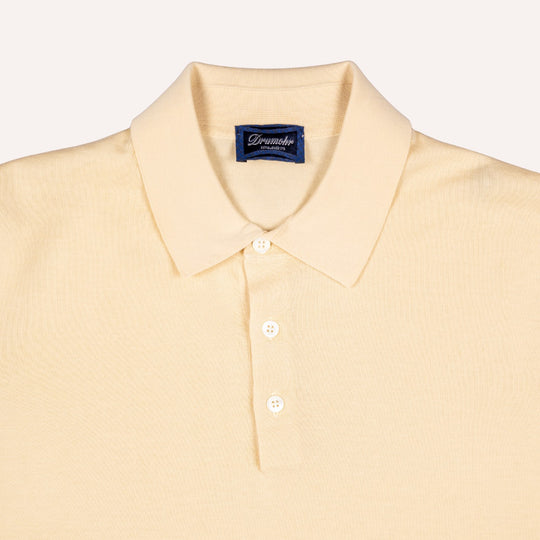 Butter Yellow Short Sleeve Knitted Polo Shirt